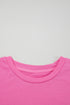 Soft Stretch Solid Crew Neck Rolled Cuff Relaxed Tee